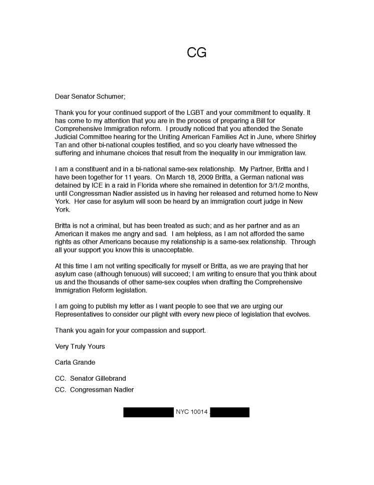 Sen. Schumer Letter Carla redacted Sen. Schumer Letter Carla redacted