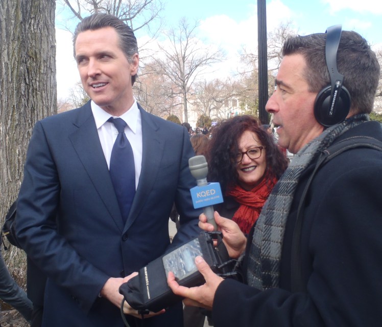Gavin Newsom gave the press his impression of the proceedings