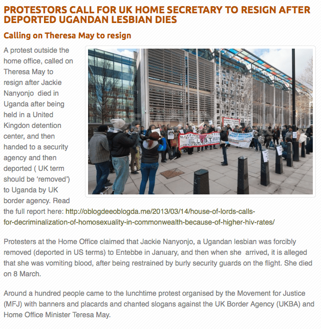 Uk UG lesbian death protests Therese May Screen Shot 2013-11-19 at 5.43.12 PM