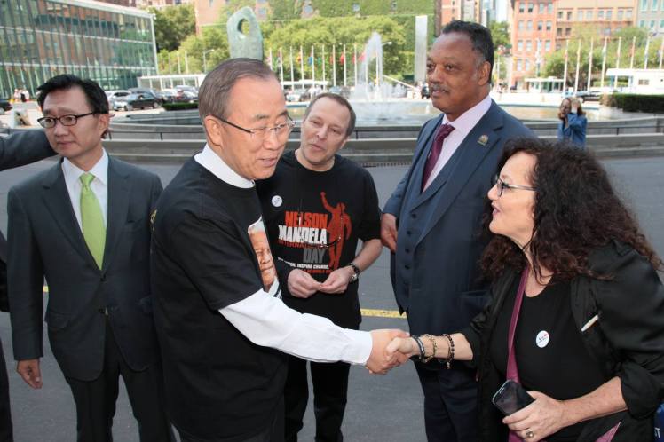 Ban Ki Moon, Melanie and Jesse jackson  Alan at UN