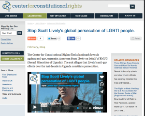 Center for Constitutional Rights, SMUG, Uganda, Scott Lively, LGBT fights criminlaization Anti Homosexuality legislation