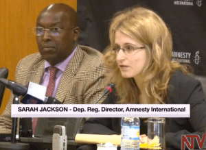 Sarah jackson, Amnesty International