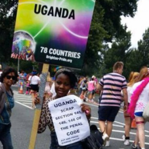 Judith Twikirize , Lesbian Activist protesting against Uganda and African Anti-Homosexuality legislation