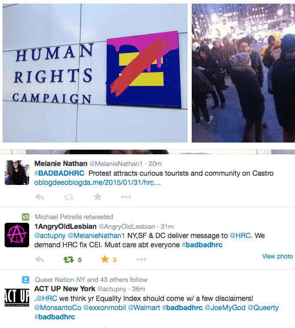 HRC protests Act Up and Dc