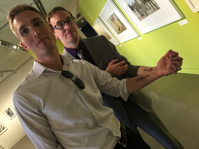 Preparing for Pride this year with Kent Anderson, Pride deputy ED, and partner meant remembrance tattoo for Orlando