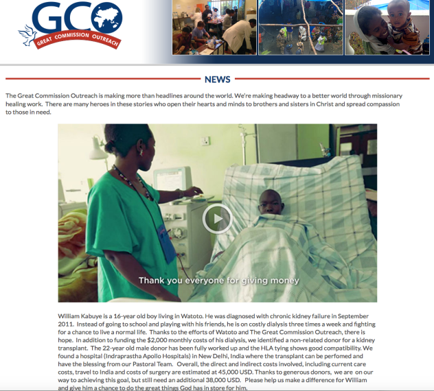 Watato Greater commisison outreach fund raiser