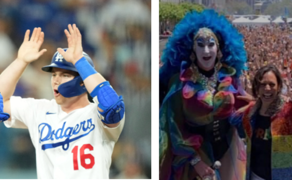 VP Kamala Harris and Sister Roma on San Francisco Pride stage Shame on the anti-PRIDE LA Dodgers