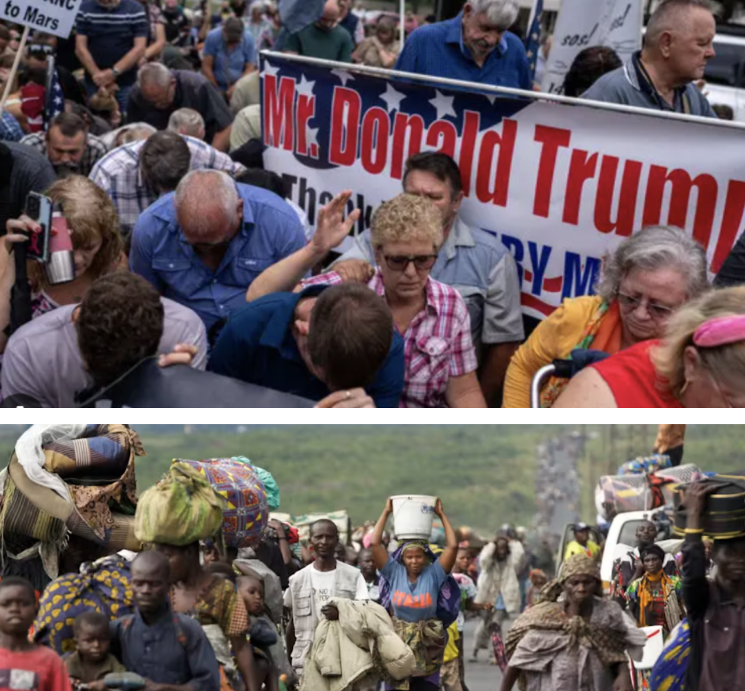 Afrikaner loyalists to White Supremacy and Trump vs. Black African Refugees under US centuries long standards of welcoming the stranger 